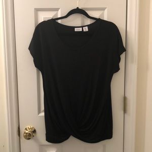 Black short sleeves twist tee